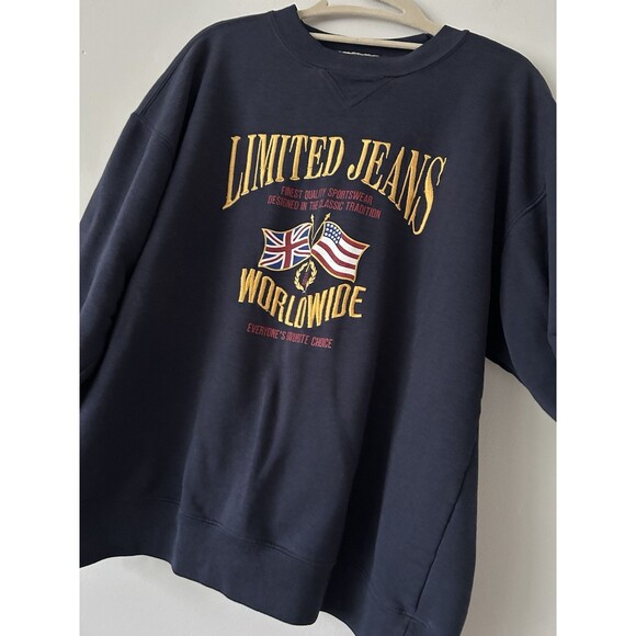 Vintage 90s Limited Jeans Worldwide Crewneck Sweatshirt Size Small - Picture 3 of 9